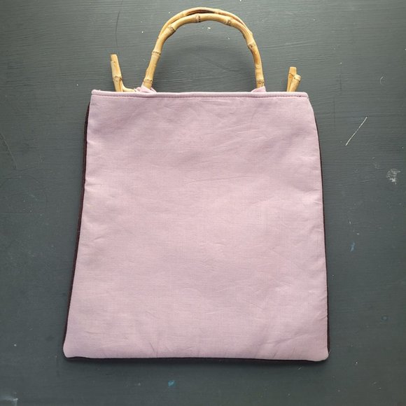 Vintage Bamboo Handled Floral Embroidered Bag - Picture 8 of 11